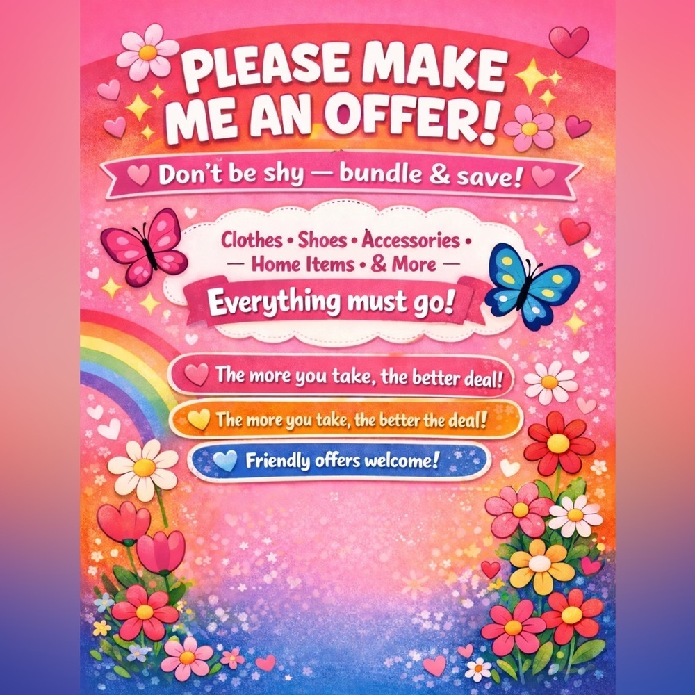 Hi! Please visit my closet! I'm a motivated seller!!🩷 moms get discounts!